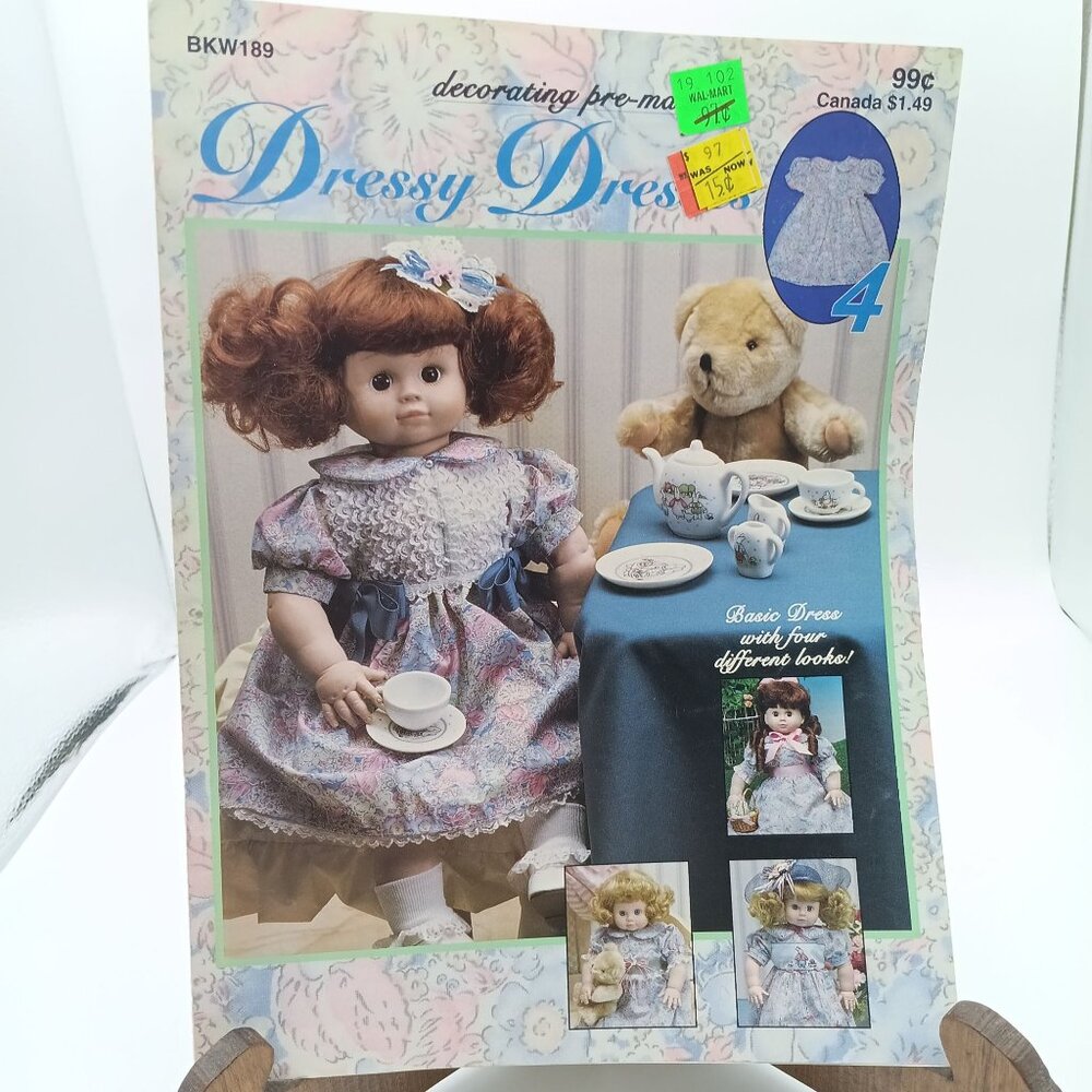 Vintage Doll Craft Patterns, Decorating Pre Made Dressy Dresses 4, BKW189 Wang